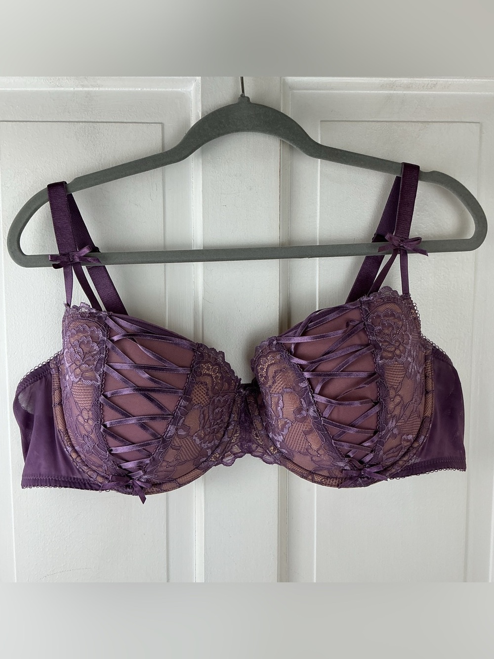 Adore Me Lace up Corset Contour Balconette Lace Bra, 44D